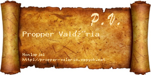 Propper Valéria névjegykártya